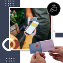 Porta-cartões adesivo para telefone Bosheng, carteira estética para armazenamento de cartões, fixada na parte traseira do celular.