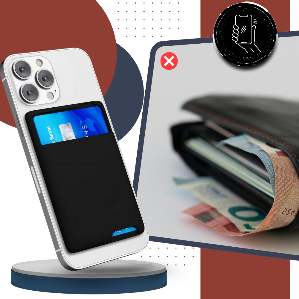 Porta-cartões adesivo para telefone Bosheng, carteira estética e resistente, fixa na parte de trás do celular, ideal para cartões de crédito.
