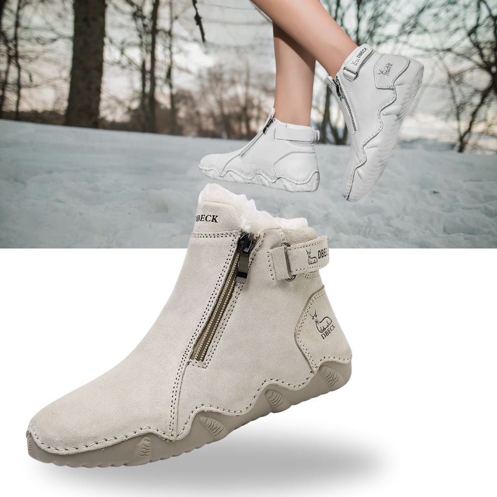 Bottes chiques e ergonômicas da marca Afdoent em couro kaki, com interior de polar, tamanho EU 35, para conforto e estilo.