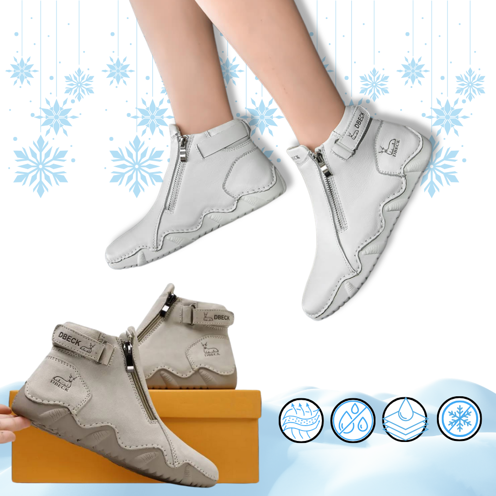 Bottines chiques e ergonômicas Afdoent, de couro kaki com interior em plush para conforto e estilo.