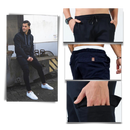 Calça cargo slim masculina da AfdoEnt em cinza escuro, com detalhes de bolsos laterais e cós ajustável.