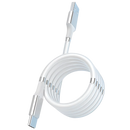 Cabo USB magnético Agptek para dispositivos eletrônicos, branco, micro USB, comprimento de 1,8 metros, conexão fácil e segura.