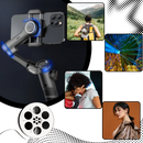 Gimbal estabilizador de telefone Yuemi com acompanhamento por IA, peça para câmeras e acessórios para smartphones.