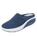 Sapatos com almofada de ar para diabéticos, modelo slip-on em azul escuro, ideal para cuidado do dos, marca Ozerty França