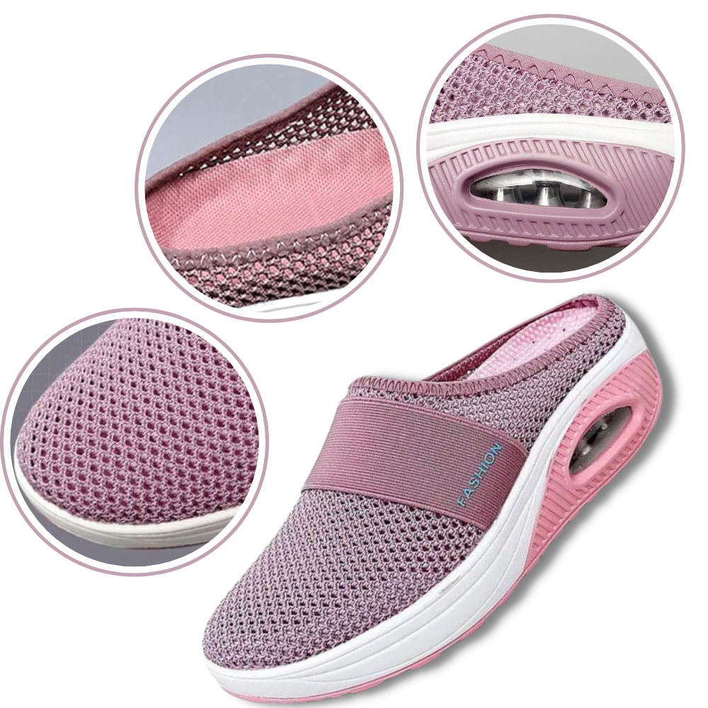Sapatos slip-on Ozerty France com almofada de ar para diabéticos, design confortável para cuidado do pé e suporte ao bem-estar.