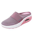 Sapatos com almofada de ar para diabéticos, modelo slip-on rosa, ideais para cuidado do dosso, marca Ozerty France.