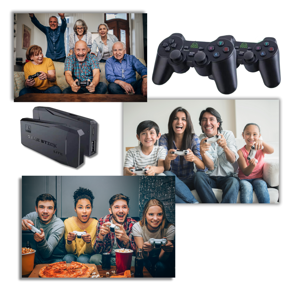 Console de jogos retro Akloker com controle clássico, exibida em uma imagem detalhada, ideal para entusiastas de jogos antigos.