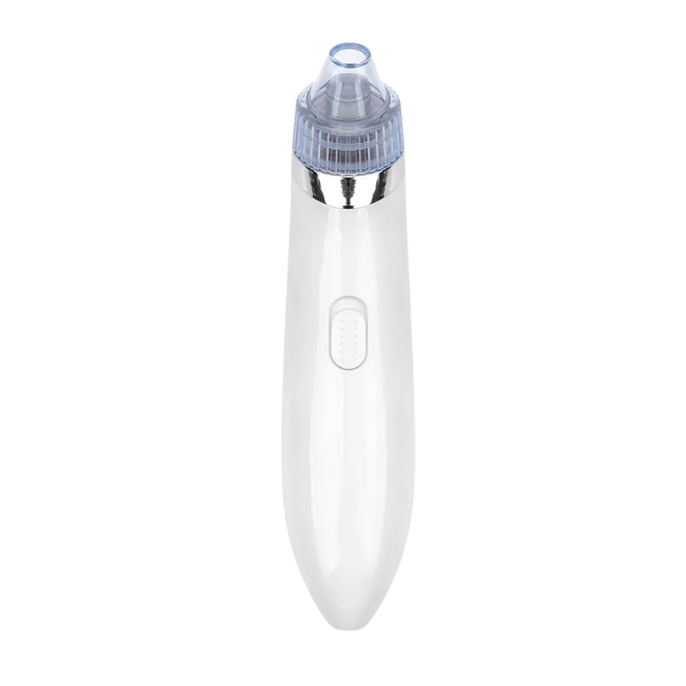 Aspirador de pontos negros da Akloker, aparelho de limpeza facial com design rosa, usado para remover cravos e impurezas da pele.