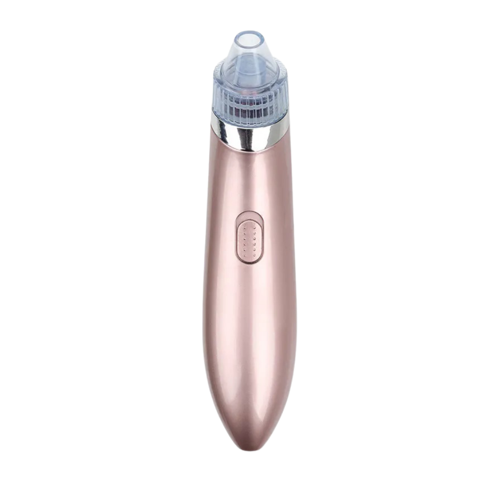 Aspirador de pontos negros da marca Akloker, dispositivo facial de cosmeticos para limpeza de pele com design rosa.