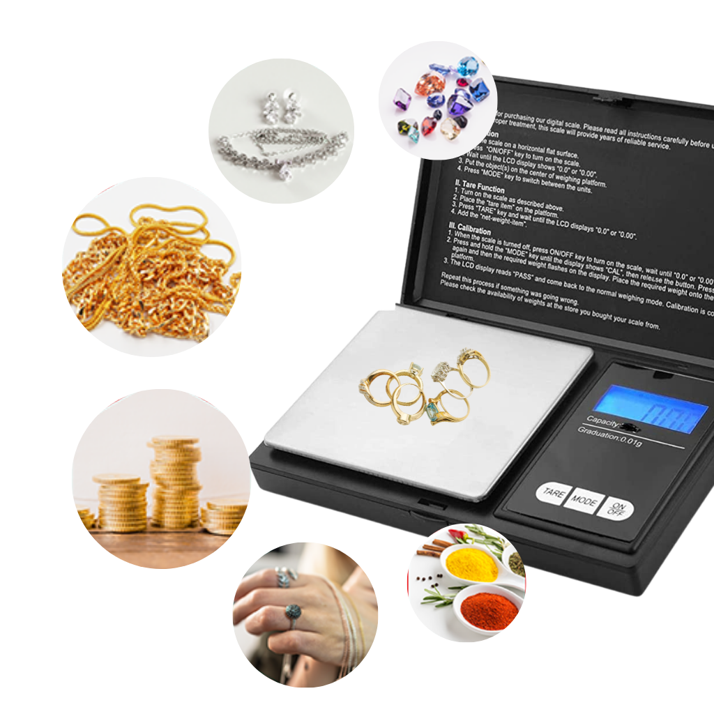Balança digital de bolso American Weigh Scales, acessório para ferramentas de medição e detectores, mostrador digital compacto.