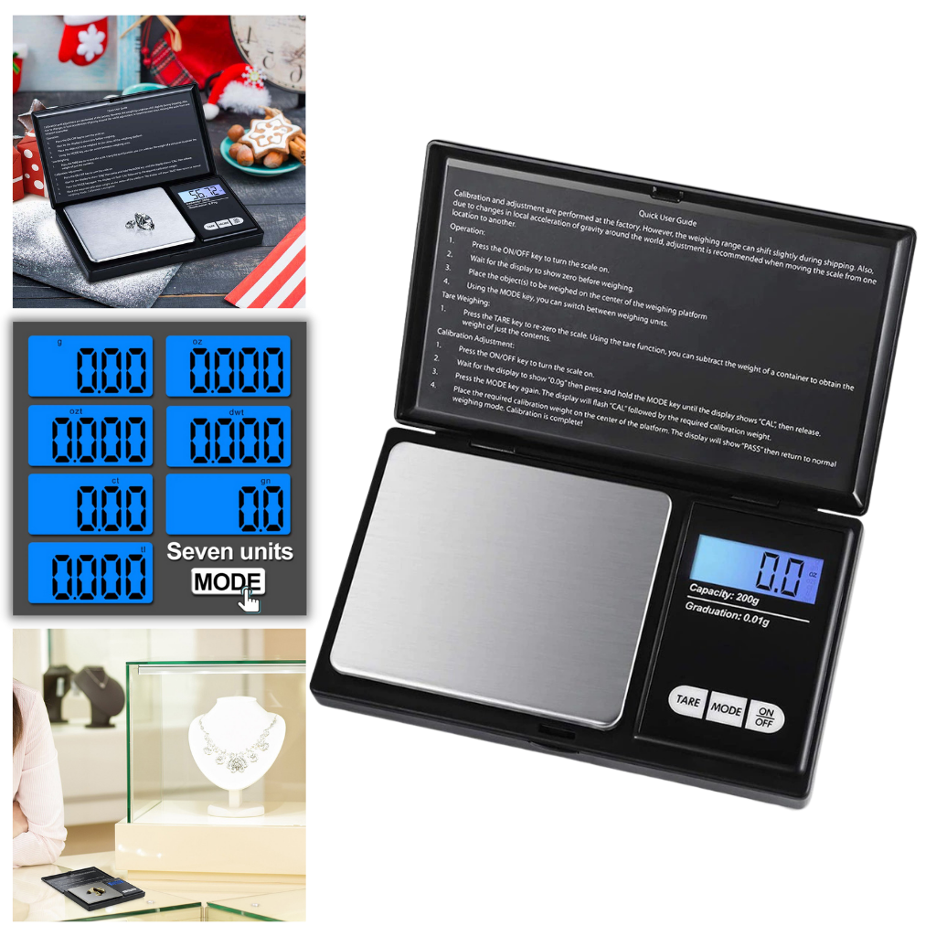 Balança digital de bolso American Weigh Scales, acessório compacto para ferramentas de medição e detectores.