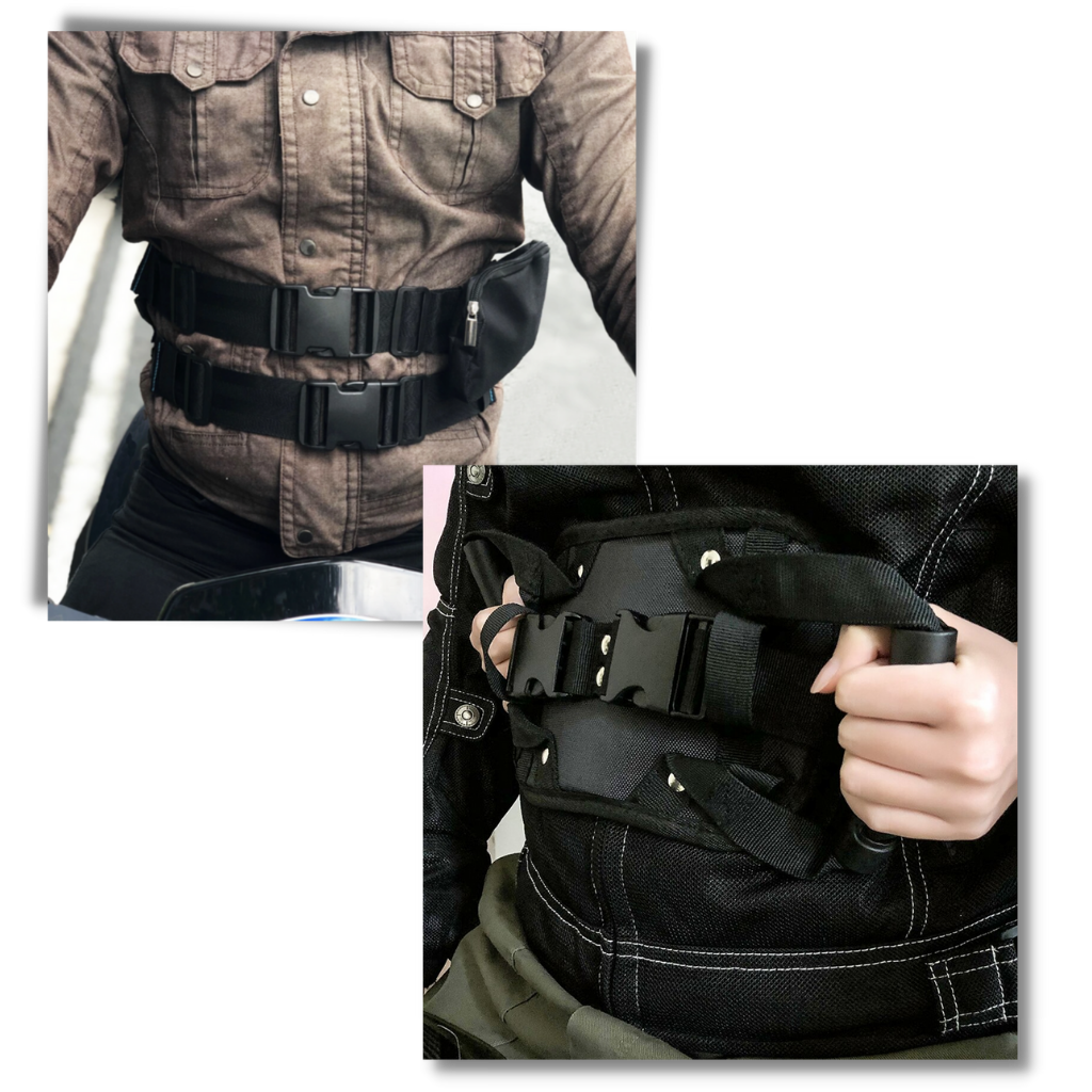 Cinto de segurança para passageiro de moto Ametoys, equipamento de segurança para veículos, resistente e ajustável