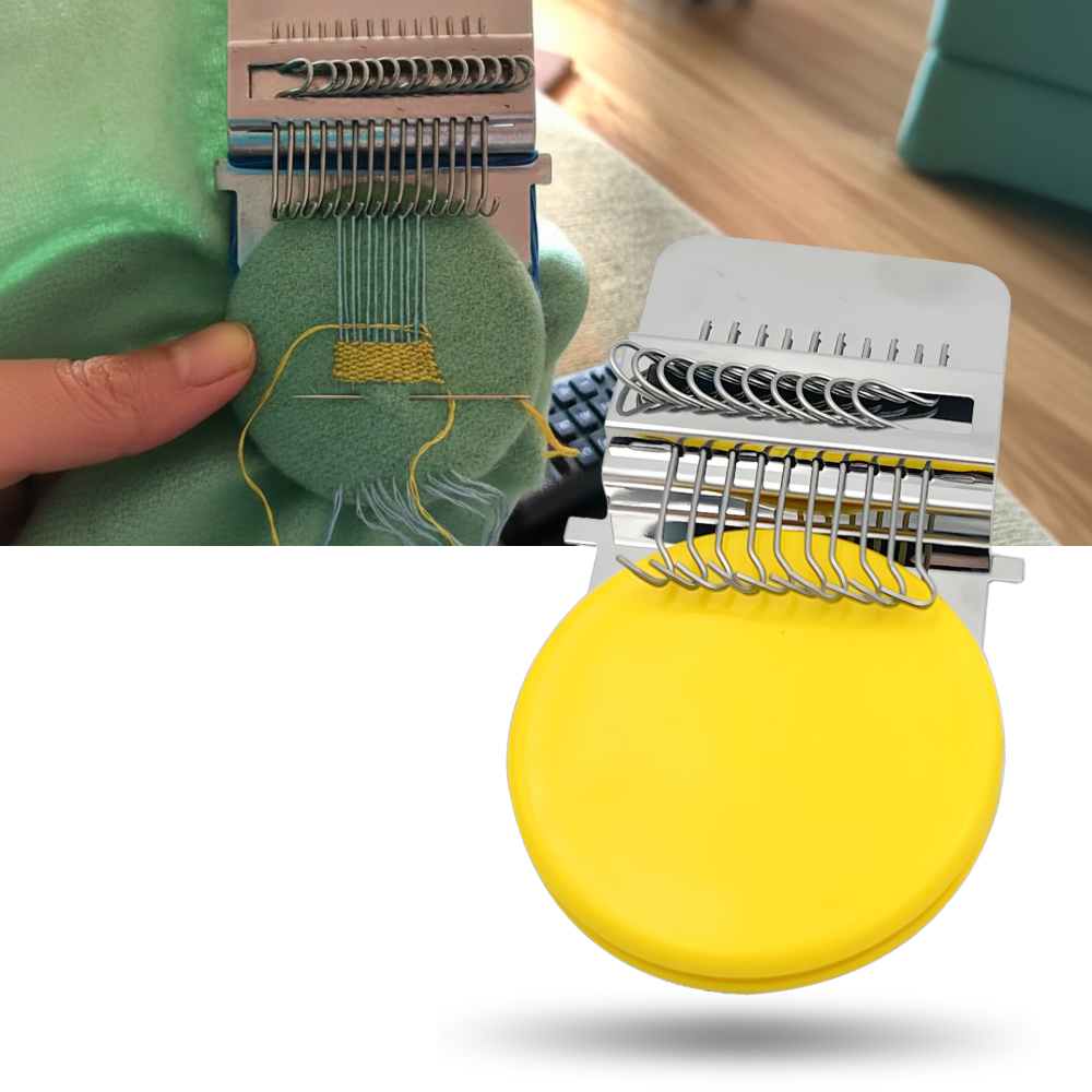 Mini métier a raccommoder tecido DIY da Andoer para trabalhos manuais e consertos de costura em artesanato criativo.