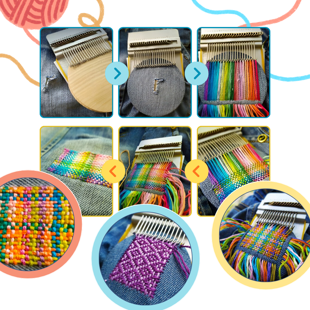 Mini ferreiro de costura DIY Andoer para trabalhos de artesanato em tecido, com 10 broches e acabamento em preto.
