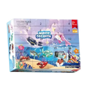 Blocos de construção Minecraft com tema oceano, brinquedo de montar da marca Ozerty, mostrando animais marinhos em blocos.