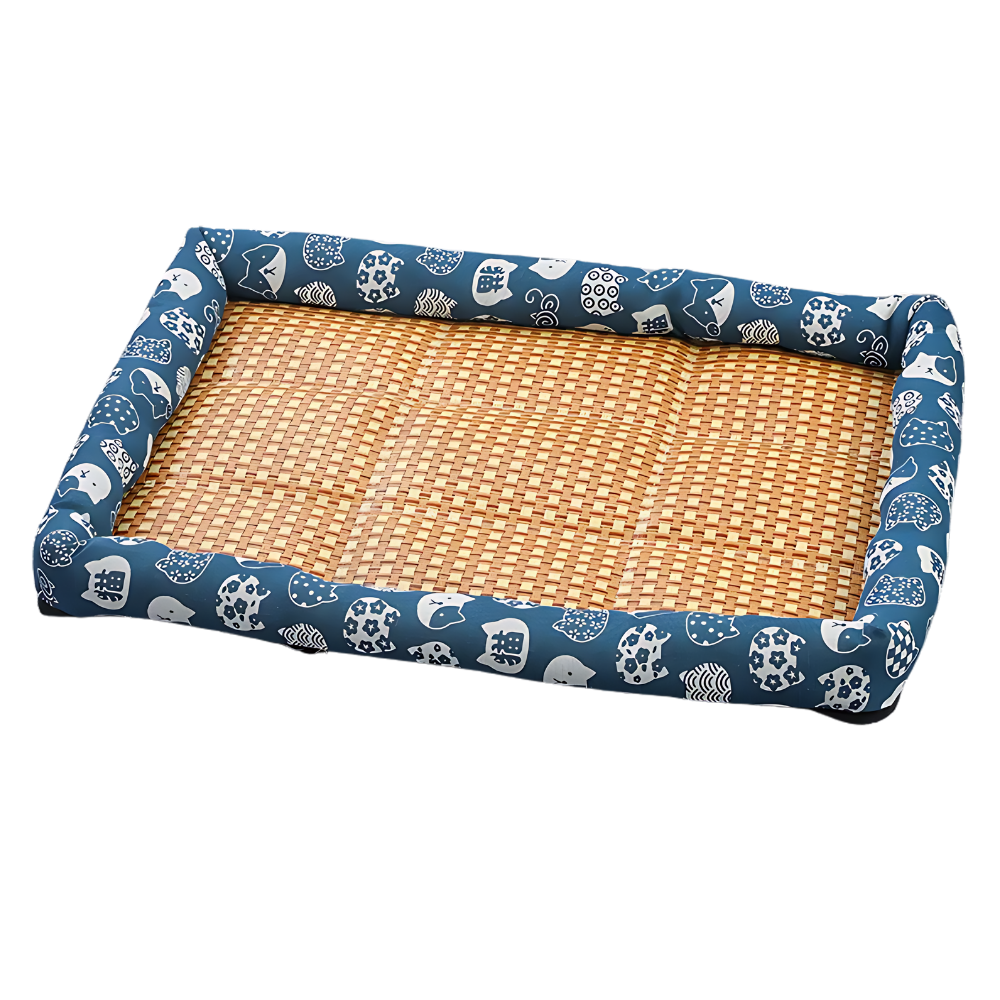 Tapete anti-derrapante e refrescante para animais de estimação Huanledash, azul, ideal para conforto e segurança durante o descanso.