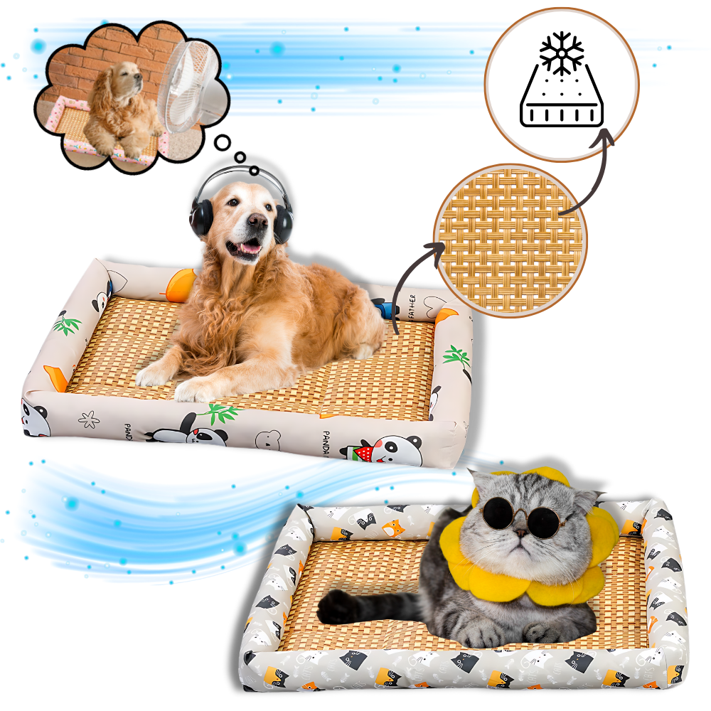 Tapete anti-derrapante e refrigerante para animais de estimação Huanledash, ideal para conforto e segurança em camas e áreas de descanso