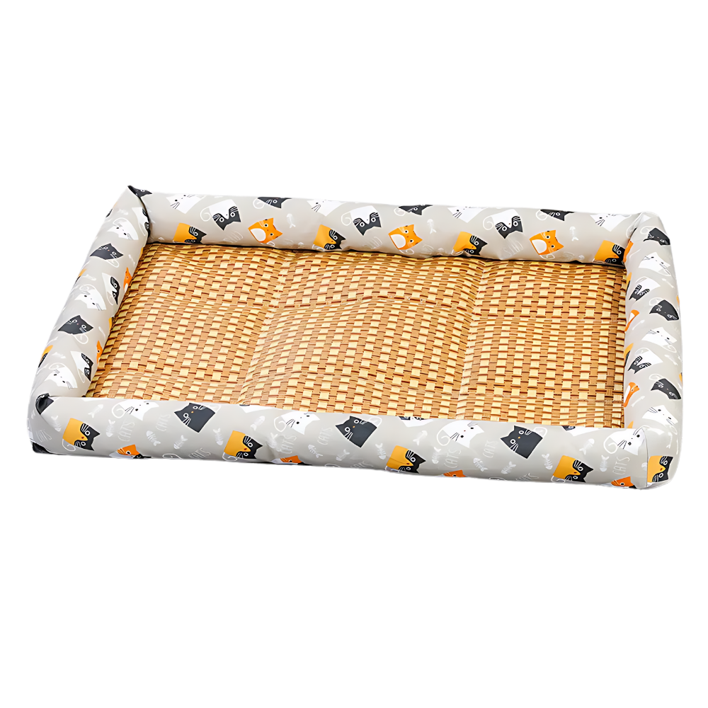Tapete antiderrapante e cooling para pets Huanledash, almofada cinza confortável para animais de estimação.