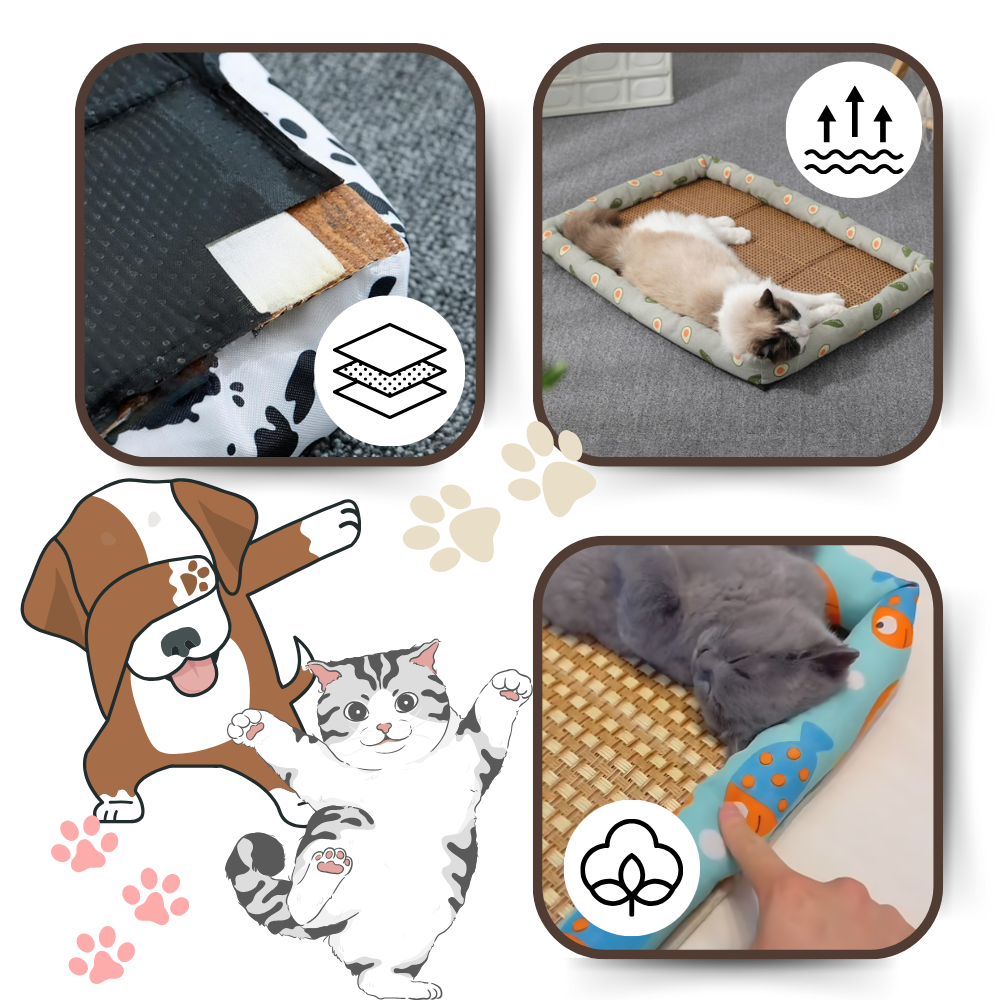 Tapete anti-escorregadio e refrescante para animais de estimação Huanledash, com tecnologia de resfriamento e superfície confortável.