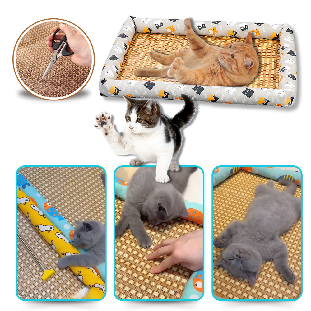 Tapete antideslizante e refrescante para animais de estimação Huanledash, confortável e seguro para cachorros e gatos.