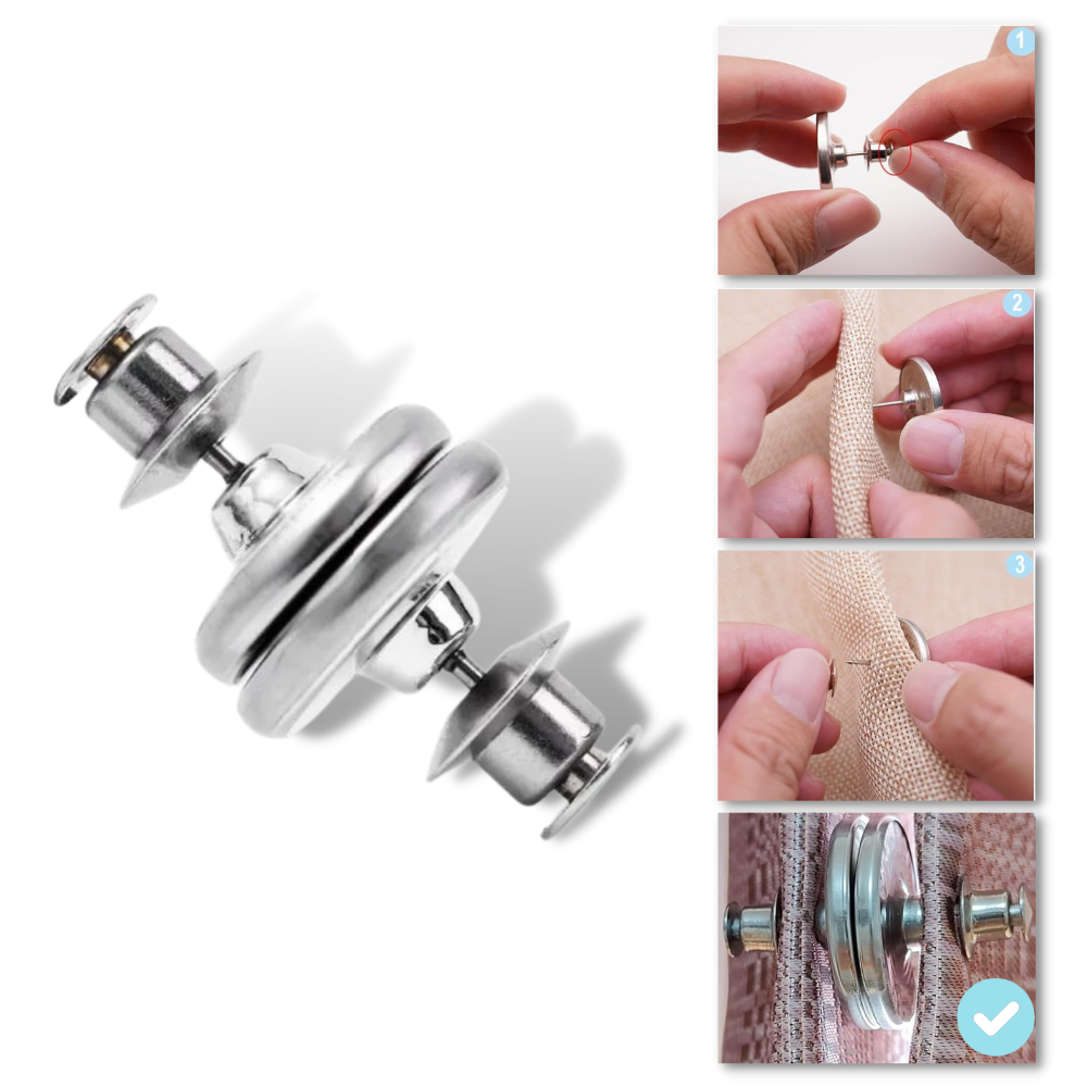 Clips magnéticos Suuchh para cortinas, anti-fuga de luz, fixação segura para habillages de janela, imagem de dimensões.