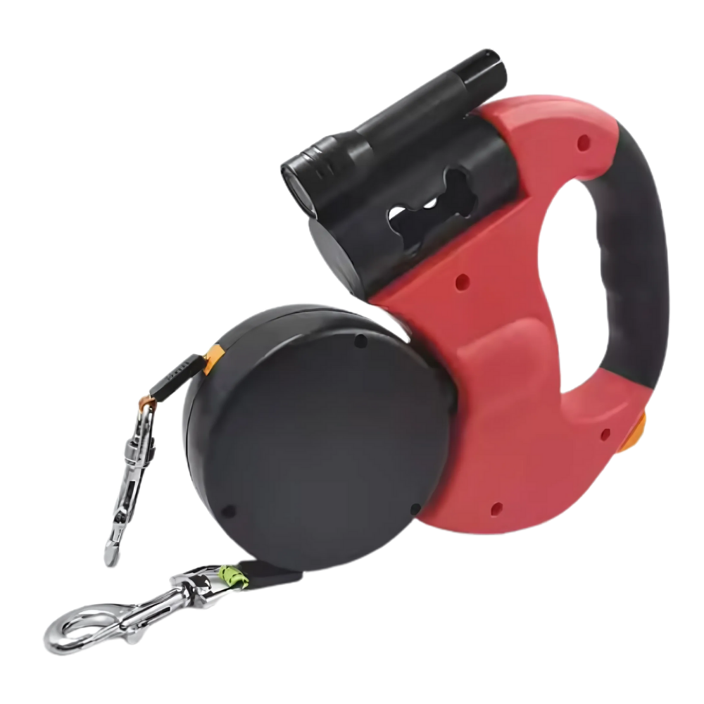 Corda de retracto para cachorro da Flexi, acessório para cães, na cor vermelha, com mecanismo anti-enrolamento visível.