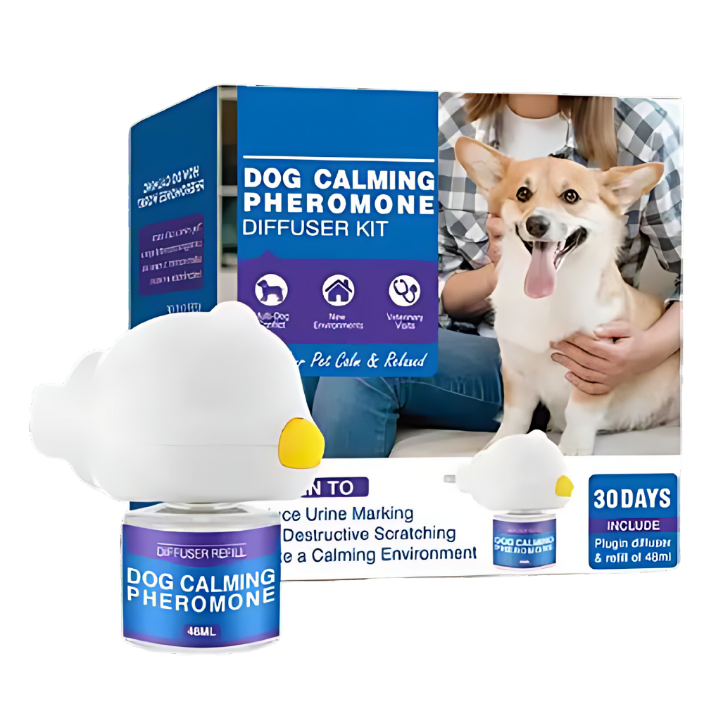 Acessório calmante para cães Yubatuo, frasco de feromônios relaxantes para aliviar a ansiedade de animais de estimação.