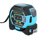 Mètre à ruban laser 3-en-1 Aofu, outil de mesure bleu avec affichage numérique et détecteur intégré, 40m.