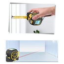 Mètre à ruban laser 3-en-1 Aofu, outil de mesure bleu avec écran numérique et détecteur intégré, 40m.