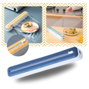 Filme plástico azul da Aoksee, utensílio de cozinha versátil para cobrir e proteger alimentos.