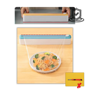 Filme plástico Aoksee, utensílio de cozinha azul claro, resistente e versátil para embalar alimentos e proteger comidas.