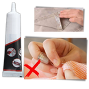 Cola de reparação para tecidos Aomeily, ideal para projetos de artesanato e costura, com tubo de aplicação fácil.