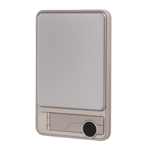 Power bank magnética fina da Leshp para Apple, carregador portátil de alta capacidade em acabamento dourado.