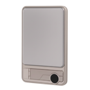 Power bank magnética fina da Leshp para Apple, carregador portátil de alta capacidade em acabamento dourado.