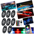 Conjunto de 8 luzes RGB para veículos da marca Appletree, peças de reposição para iluminação automotiva.