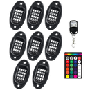 Conjunto de 8 luzes LED RGB para veículos da marca Appletree, componentes de peças automotivas para iluminação.