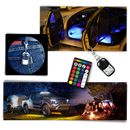 Conjunto de 8 luzes RVB para veículos da marca Appletree, peças de reposição automotivas com iluminação colorida.
