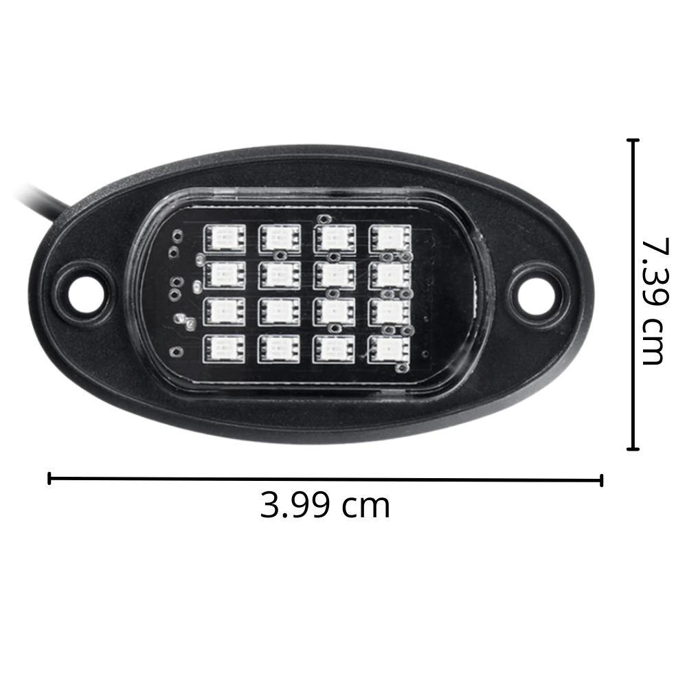 Conjunto de 8 luzes RGB para veículos da marca Appletree, peças de reposição para iluminação automotiva.
