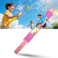 Pistola d'água efeito fogo de artifício da marca Ar Toy para jogos ao ar livre, disparando jatos de água coloridos.