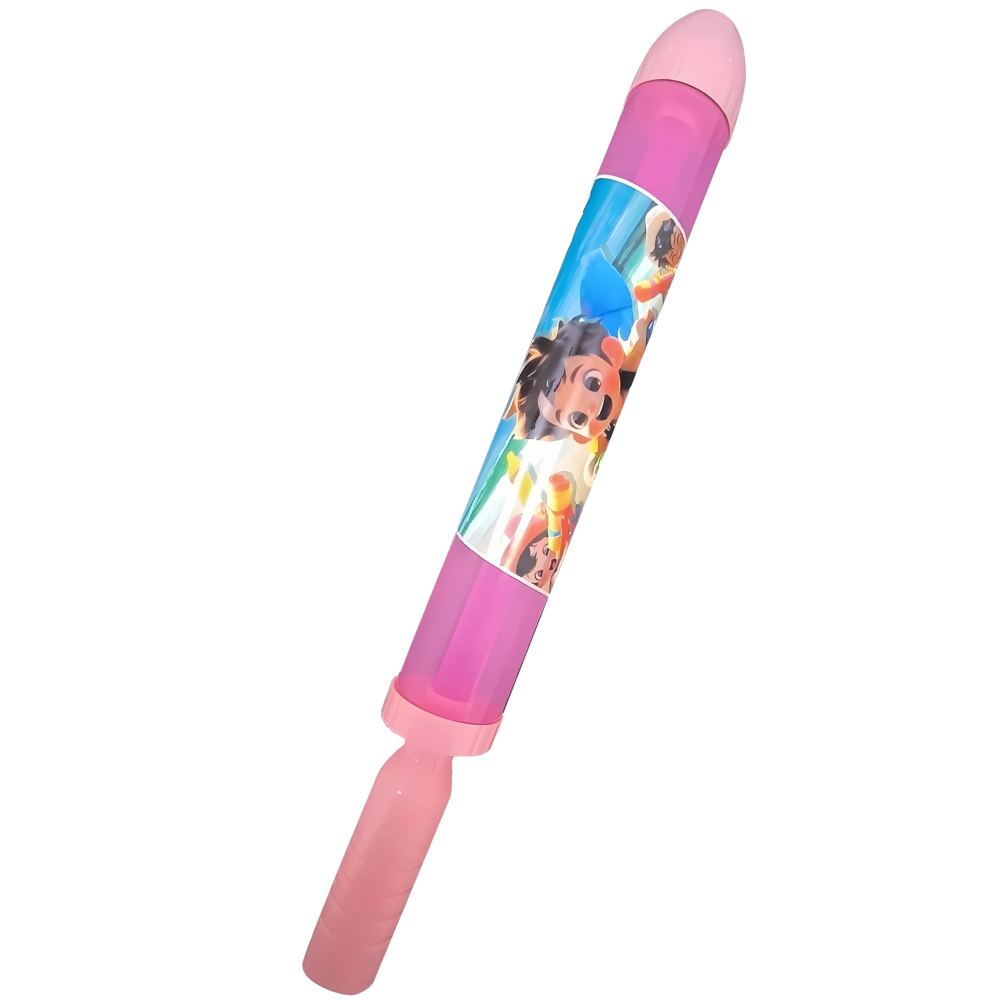 Pistola d'água efeito fogo de artifício da marca Ar Toy, brinquedo de lazer ao ar livre para crianças, em rosa com detalhes coloridos