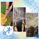 Pistolet à água Ar Toy efeito fogo de artifício, brinquedo de lazer ao ar livre, lança jatos de água coloridos e divertidos