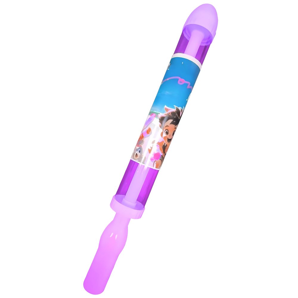 Pistolet à água efeito fogos de artifício da marca Ar Toy, brinquedo de lazer ao ar livre com jato de água colorido e efeito visual vibrante.