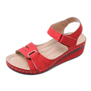 Sandálias ortopédicas femininas com suporte de arco, ideal para cuidados das costas, em vermelho da marca Xisheep.