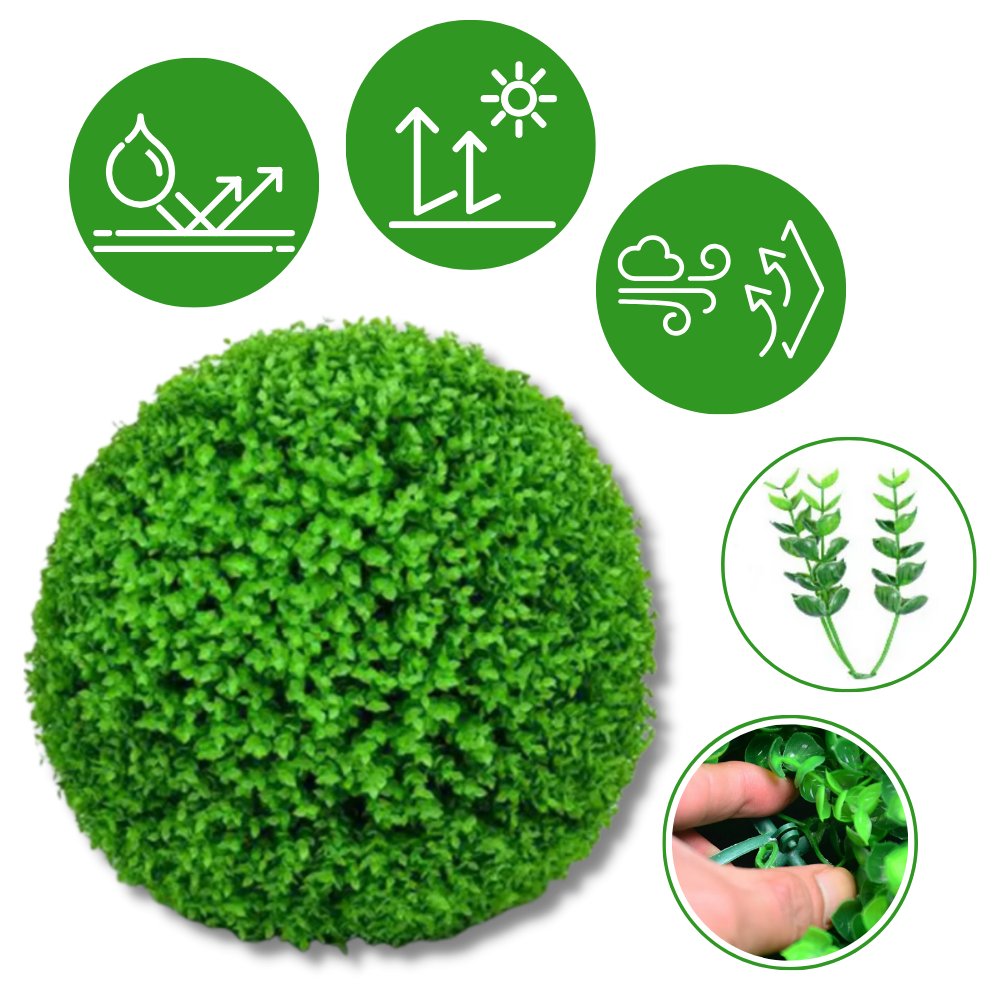 Bolas de grama topiária artificial da marca Asia, elementos decorativos de plantas e flores artificiais para paisagismo.