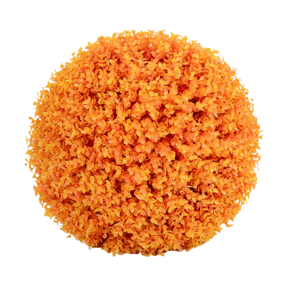 Bolas de grama artificial para topiária na cor laranja, flores e plantas artificiais, marca Asia, decoração de jardim.
