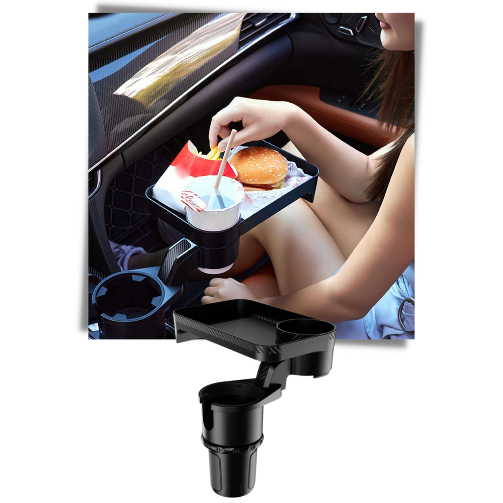 Porte-gobelete para carro com suporte rotativo, feito por Asnouifu, ideal para manter bebidas e objetos de entretenimento no veículo.