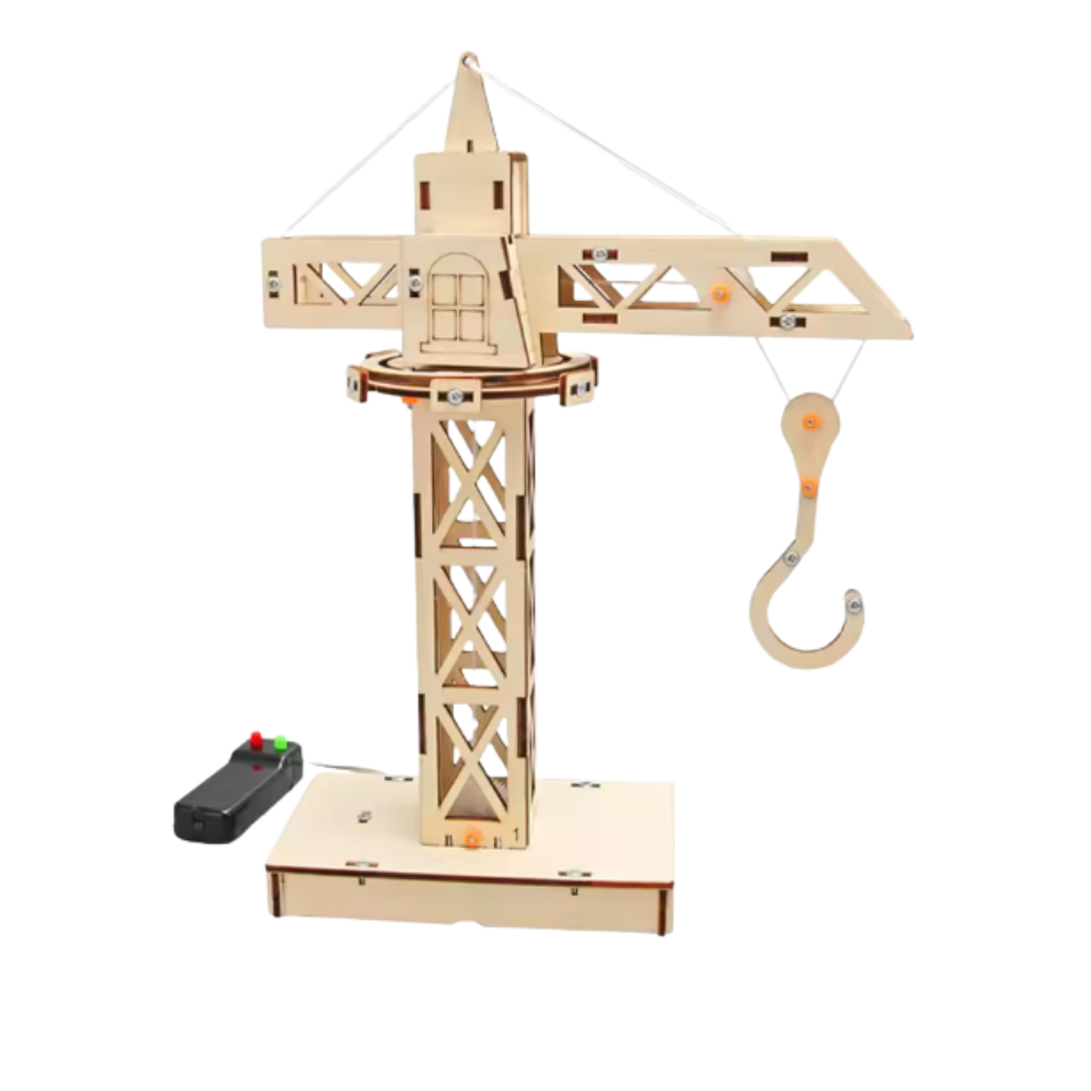 Brinquedo de aprendizado em madeira para montar, brinquedo educativo com guindaste de madeira para crianças