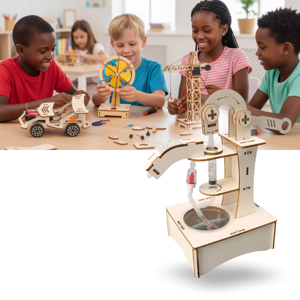 Brinquedo de aprendizado em madeira para montar, brinquedo educativo de ciências para crianças, montagem com peças de madeira.