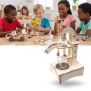 Brinquedo de aprendizado em madeira para montar, brinquedo educativo de ciências para crianças, montagem com peças de madeira.