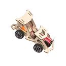 Brinquedo educativo de construção em madeira com carro de corrida, ideal para aprender e montar brinquedos científicos.